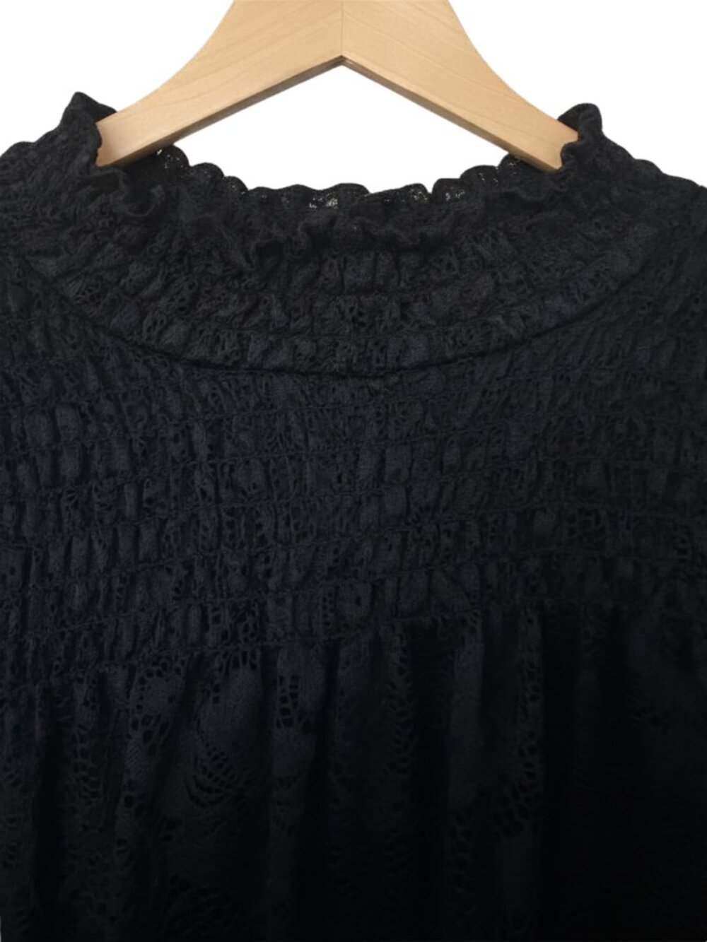 Cable & Gauge Cable & Gauge 2X Black Lace Mock Neck Blouse Lined Floral Top - Picture 5 of 6